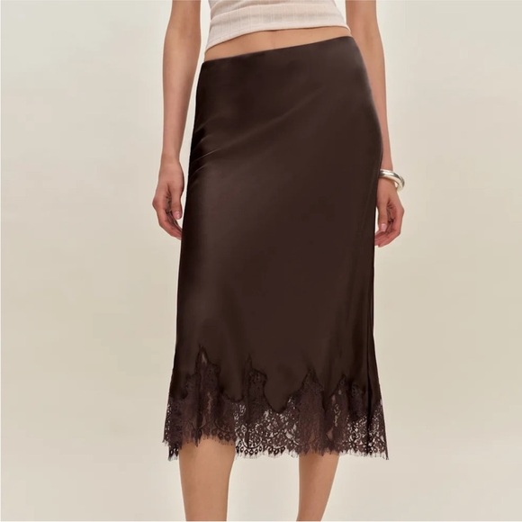 Reformation Dresses & Skirts - Reformation Brown Carolina Silk Skirt